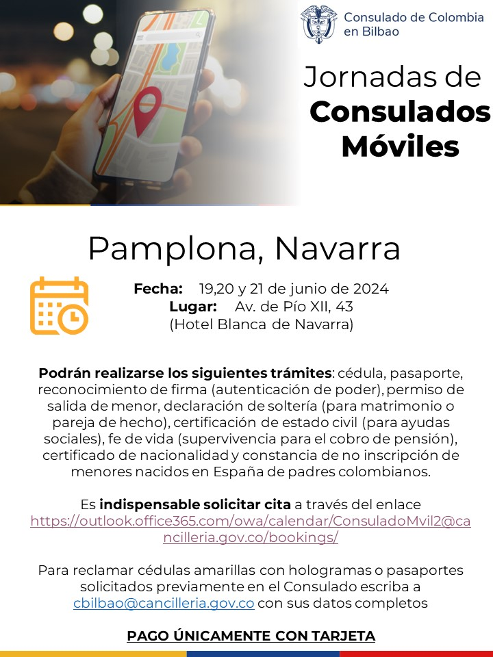 Consulado Movil en Pamplona en Junio 2024 