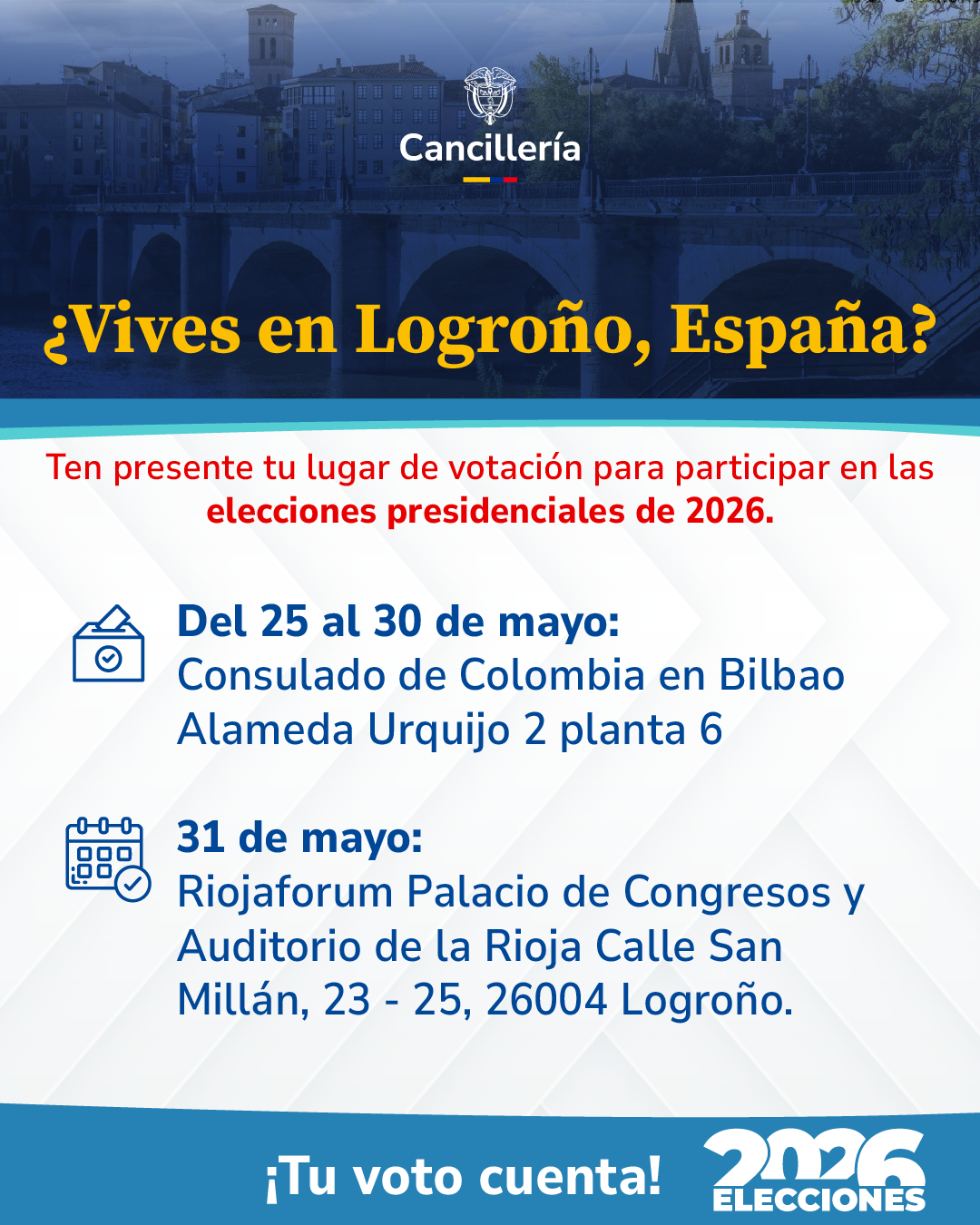 Puestos de votación para las elecciones presidenciales 2026 en Bilbao 