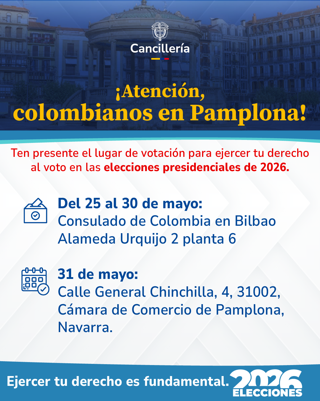 Puestos de votación para las elecciones presidenciales 2026 en Bilbao 