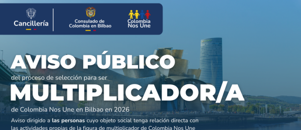 Convocatoria para Multiplicadores/as de Colombia Nos Une en Bilbao 2026