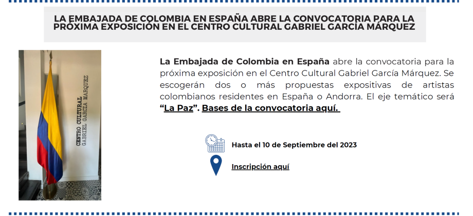 Consulado en Bilbao invita a los artistas colombianos a participar en la convocatoria "La Paz"