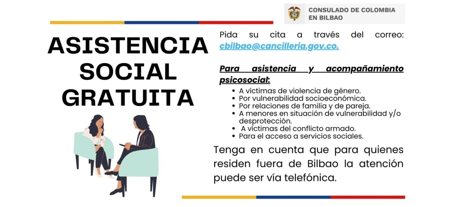 Consulado de Colombia en Bilbao informa sobre el procedimiento para la asistencia social