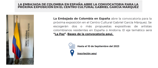 Consulado en Bilbao invita a los artistas colombianos a participar en la convocatoria "La Paz"