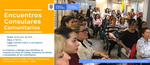 Consulado de Colombia en Bilbao invita a los connacionales al V Encuentro Consular Comunitario el 20 de junio de 2019
